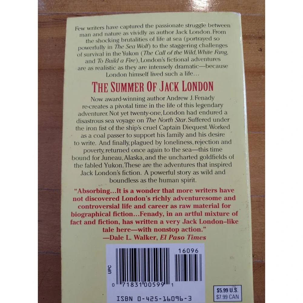 THE SUMMER OF‎ JACK LONDON By Andrew J. Fenady Fast Shipping